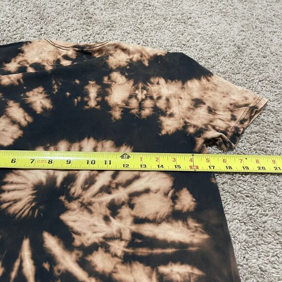 ACDC Shirt Mens Small Brown Tan Bleach Tie Dye Back in Black Concert Tour Band - Picture 6 of 6